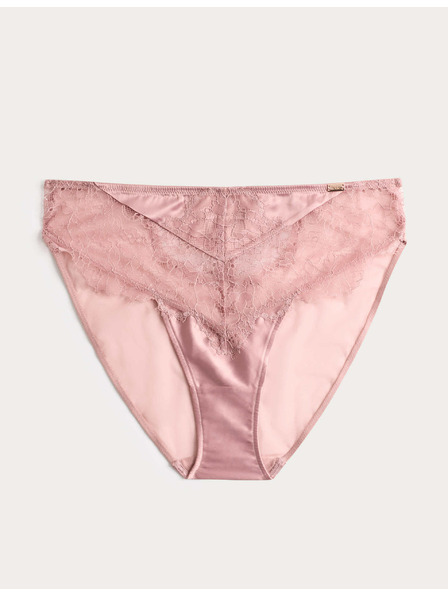 Marks & Spencer Čipkaste čarape s visokim strukom i motivom plavičastog cvijeća Marks & Spencer smeđa