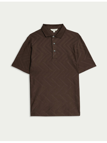 Marks & Spencer Polo majica s geometrijskim printom, od 100% pamuka Marks & Spencer smeđa