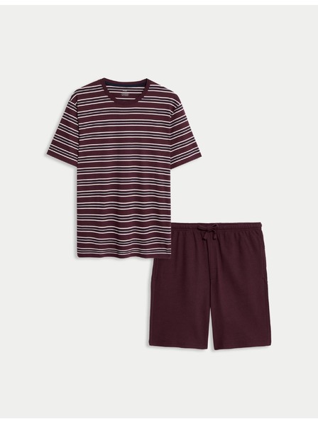 Marks & Spencer Pidžama komplet od čiste pamuke s vafel teksturom Marks & Spencer crvena