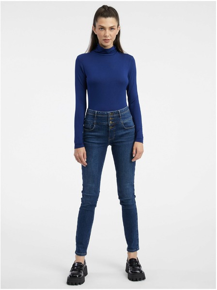 Orsay Tamno plava ženska majica s ovratnikom ORSAY