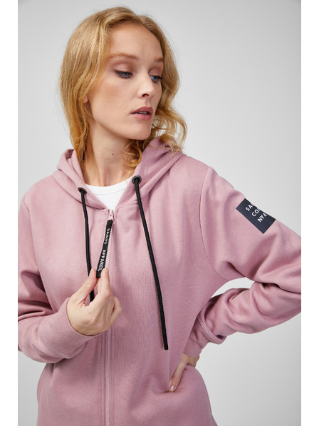 Sam 73 Stara roza ženska majica s kapuljačom na patentni zatvarač SAM 73 Drusilia