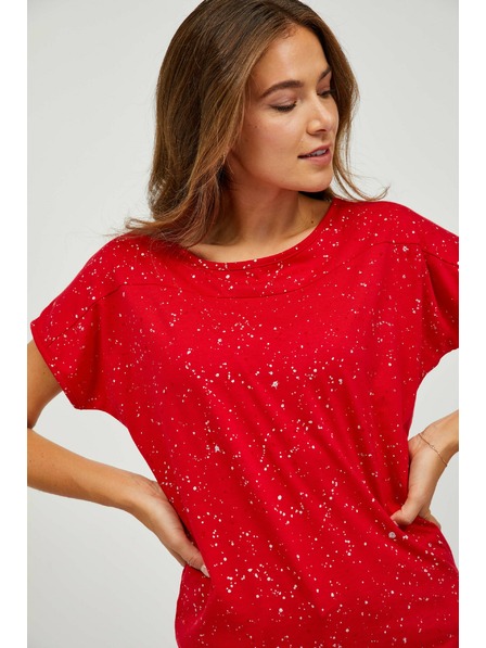 Sam 73 Crvena ženska majica s uzorkom SAM 73 Heqa