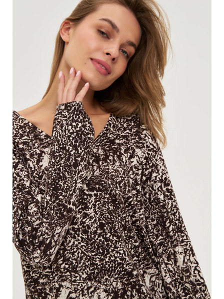 Moodo V-Neck Blouse Brown Moodo