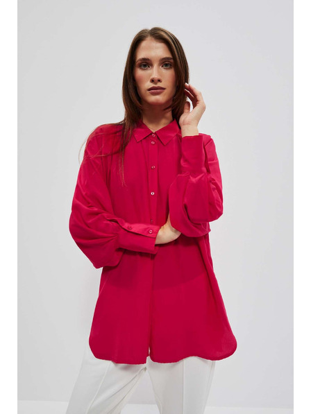 Moodo Crvena košulja s naboranim rukavima Moodo