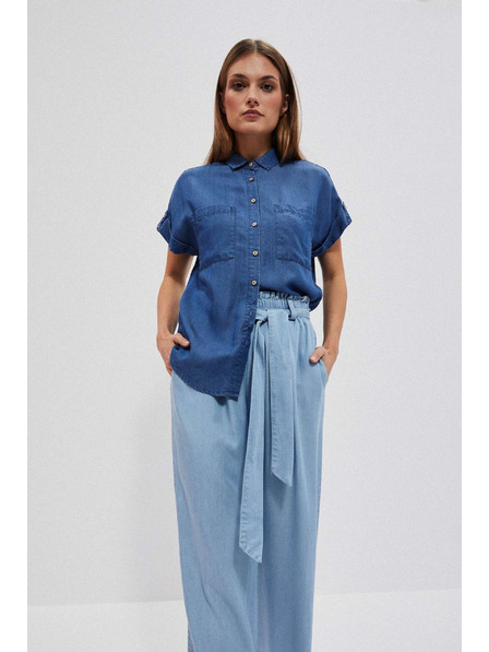 Moodo Tamno plava lyocell košulja Moodo