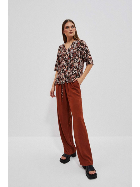 Moodo Tamnosmeđa bluza sa vezivanjem Moodo