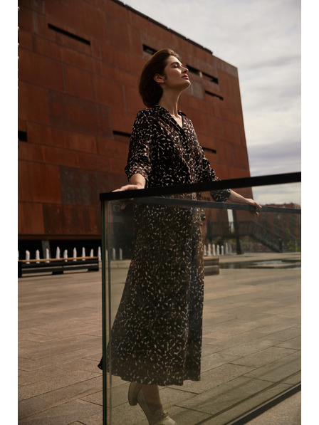 Moodo Smeđa viskozna košulja Moodo