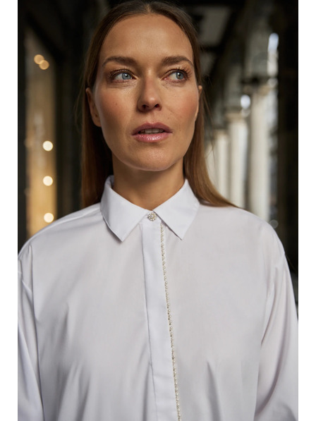 Moodo Bijela košulja ukrašena perlicama Moodo