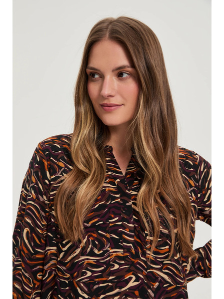 Moodo Smeđa viskozna košulja Moodo