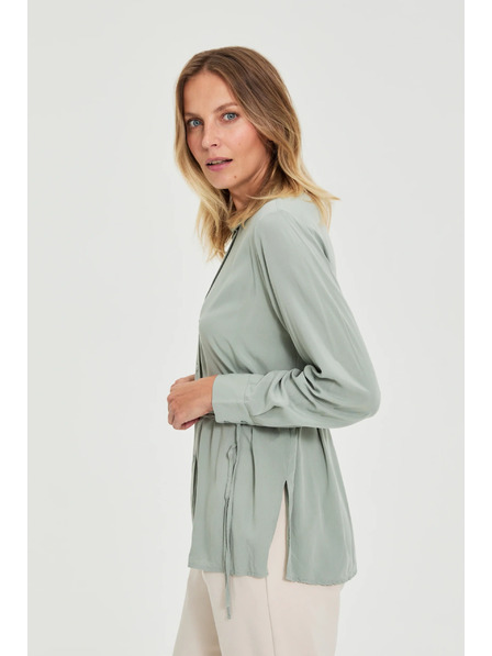 Moodo Maslinasta košulja Moodo sa vezivanjem