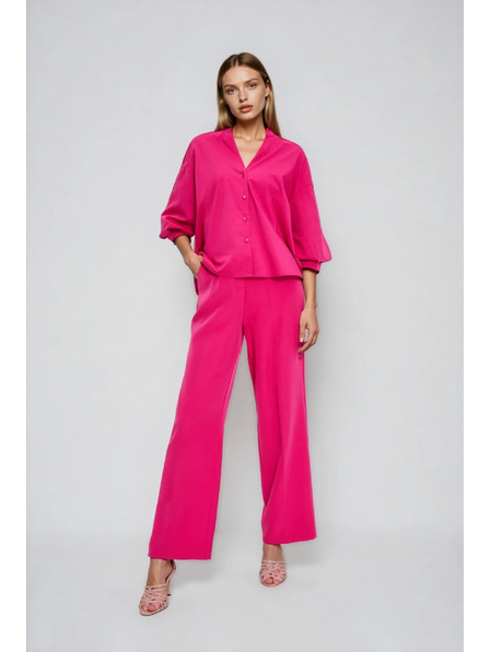 Moodo Fuksija košulja s naboranim rukavima Moodo