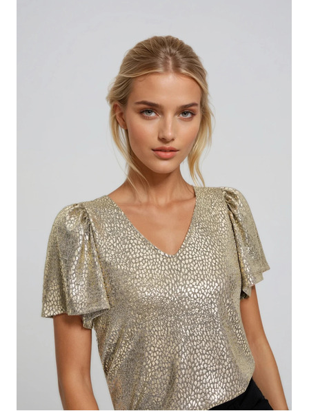 Moodo Bluza napuhanih rukava zlatna Moodo