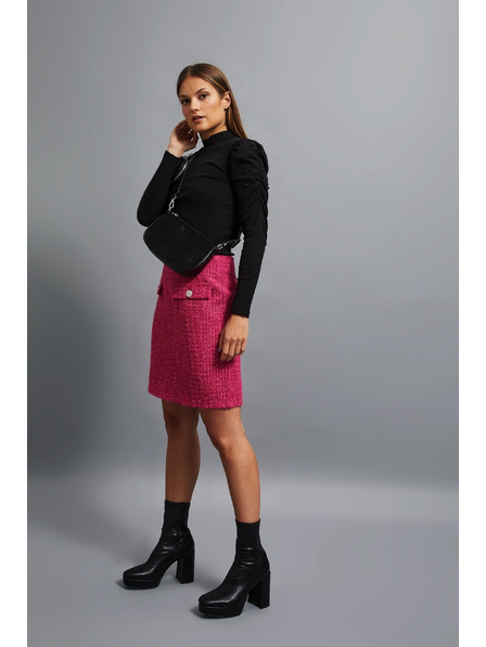 Moodo Crna torba preko ramena sa zatvaračem Moodo