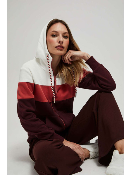 Moodo Dukserica s kapuljačom kesten boje Moodo