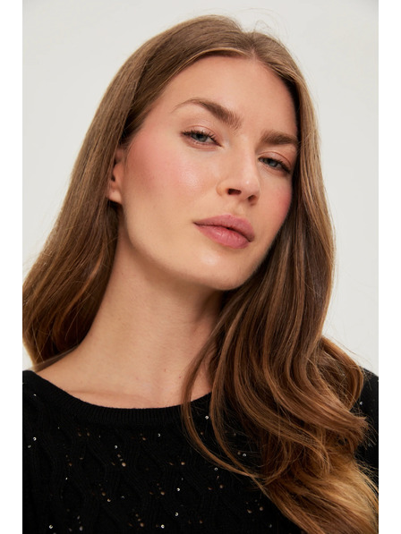 Moodo Pulover s šljokicama crni Moodo