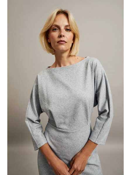 Moodo Glatke sive haljine do koljena Moodo