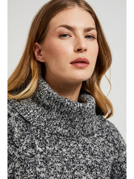 Moodo Džemper s debelim ovratnikom crne boje Moodo