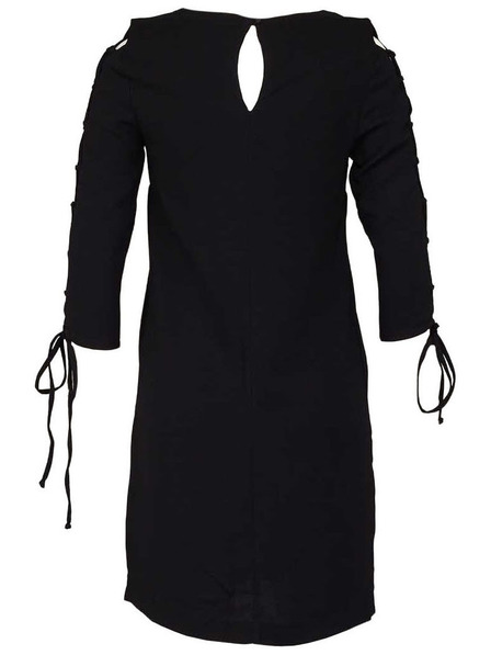 CAMAIEU Crne haljine sa šniranjem na rukavima