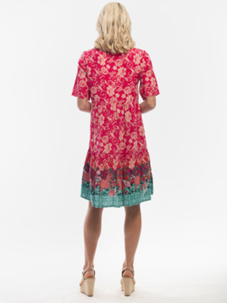 Orientique Tamno ružičasta ženska cvijetna haljina