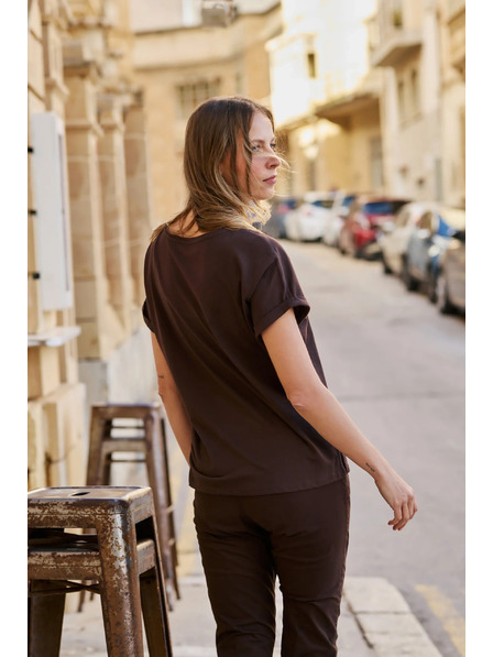 Moodo Smeđa bluza s printom Moodo