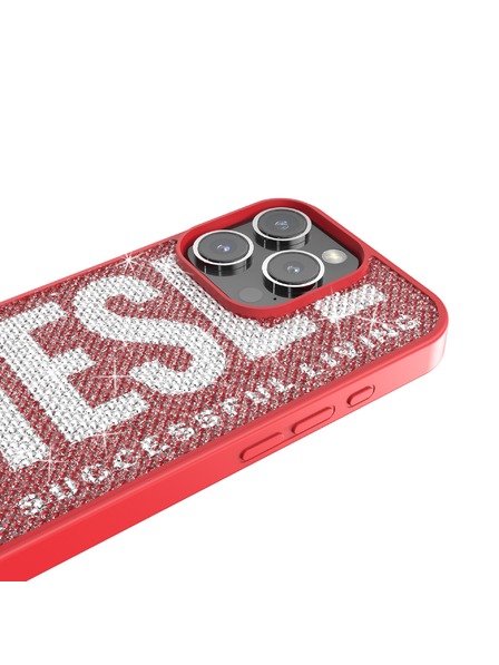 Diesel Diesel zaštita za iPhone 16 Pro s kristalima Swarovski crvena 60188