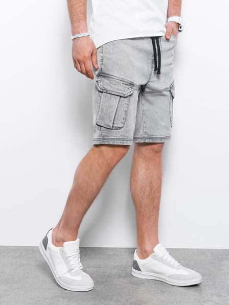 Ombre Clothing Svijetlosive muške traper kratke hlače Ombre odjeća W362