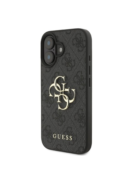 Guess Stražnja maska Guess PU 4G s metalnim logotipom za iPhone 16 siva