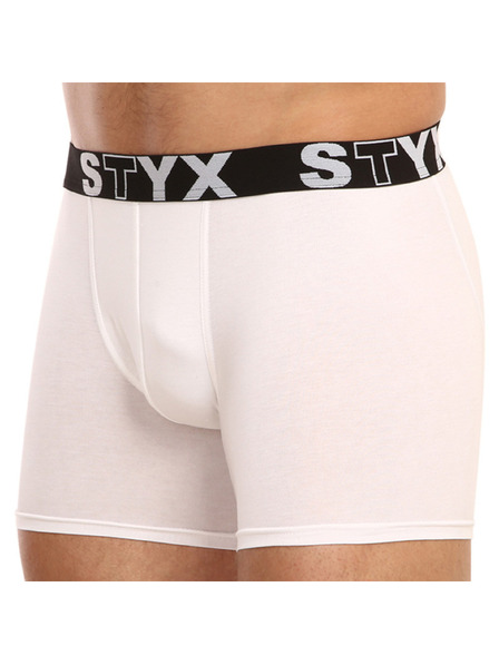 Styx Muške bokserice Styx long sportski elastičan bijele