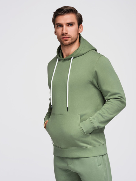 Ombre Clothing Muški trkački set pamučni duks + jogger hlače - zelena V3 Z121 Ombre Clothing