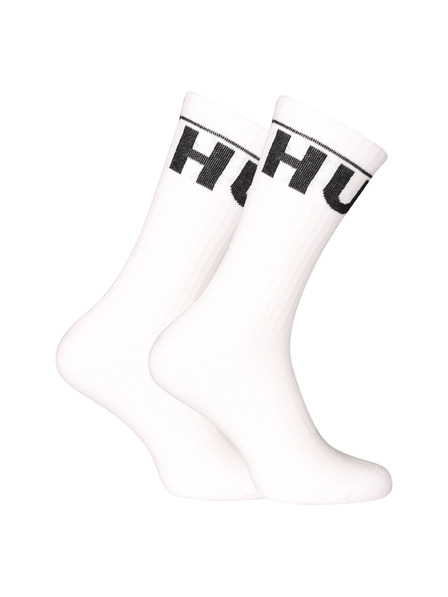 HUGO Set od dva - čarape Hugo visoke bijele