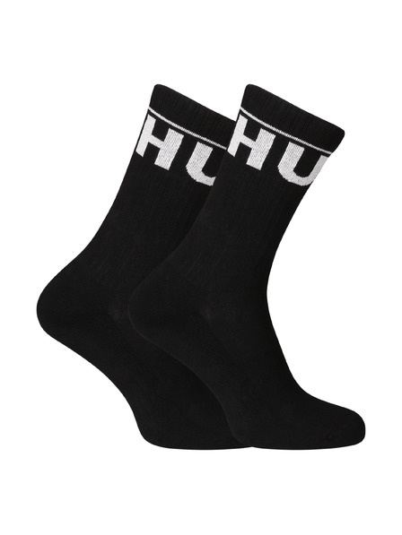 HUGO Set od dva - čarape HUGO visoke crne