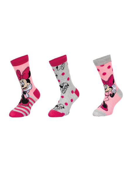 Trenýrkárna Set od tri - dječje čarape Minnie višebojne (39717/pink)