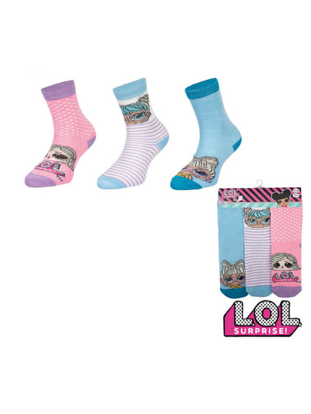 Trenýrkárna Set od tri - dječje čarape LOL višebojne (38766/blue)