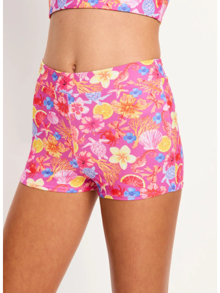 Modibodi Djevojčje menstrualne plivačke Modibodi Marine Teen Swimwear Hi Waist Short Super Tropicana Crush donji dio