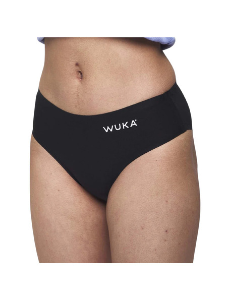 WUKA Djevojačke menstrualne gaćice Wuka Stretch Bikini Brief Super Heavy bezešavne crne