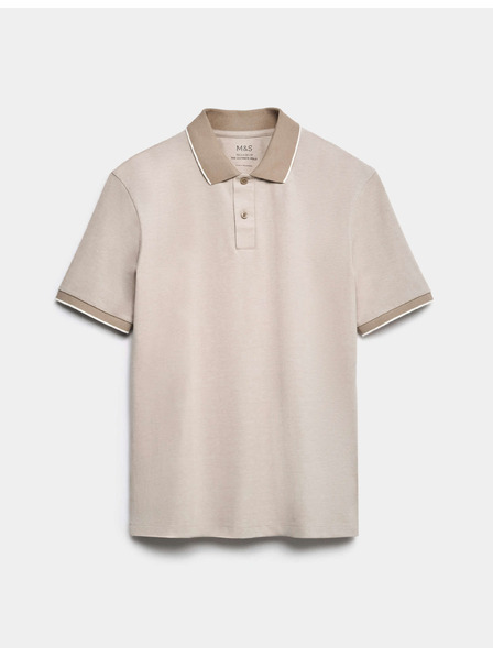 Marks & Spencer Polo majica Pique s naglašenim rubovima The Ultimate Marks & Spencer bež
