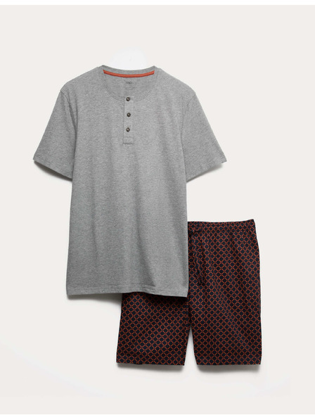 Marks & Spencer Pidžama od 100% pamuke s geometrijskim printom Marks & Spencer siva