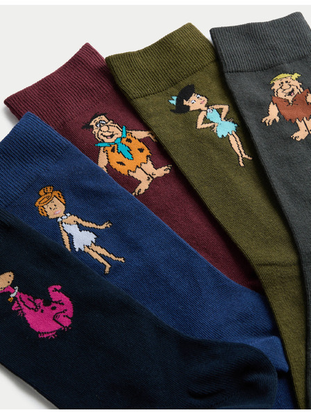 Marks & Spencer Čarape Flintstoneovi™ s visokim udjelom pamuka, 5 komada u pakiranju Marks & Spencer višebojno