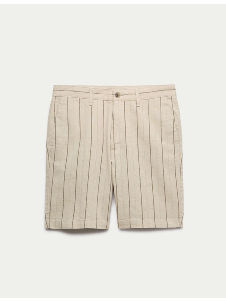 Marks & Spencer Chino šortke, od mješavine lana Marks & Spencer bež