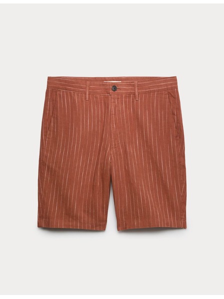Marks & Spencer Chino šortke, od mješavine lana Marks & Spencer smeđa
