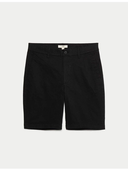 Marks & Spencer Elastične chino šortke, normalna kroja Marks & Spencer crna
