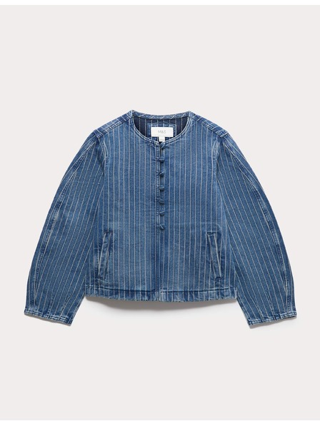 Marks & Spencer Progastanu denim jaknu bez ovratnika Marks & Spencer mornarsko plava