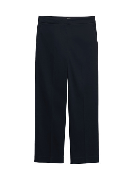 Marks & Spencer Ankle hlače, ravnih nogavica, s visokim udjelom pamuka Marks & Spencer mornarsko plava