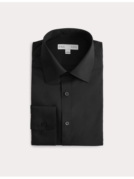 Marks & Spencer Slim košulja, lako glačanje Marks & Spencer crna