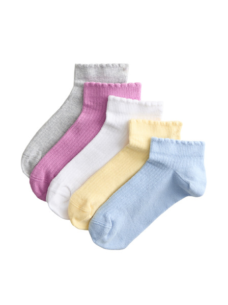 Marks & Spencer Rebrastane kratke čarape Trainer Liners™ s visokim udjelom pamuka, 5 pari (6 malo – 7 veliko) Marks & Spencer visebarjna