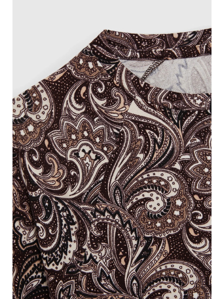 Moodo Smeđa bluza sa paisley uzorkom Moodo