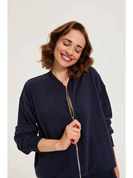 Moodo Zip-up mikna tamno plava Moodo