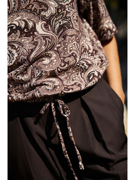 Moodo Smeđa bluza sa paisley uzorkom Moodo