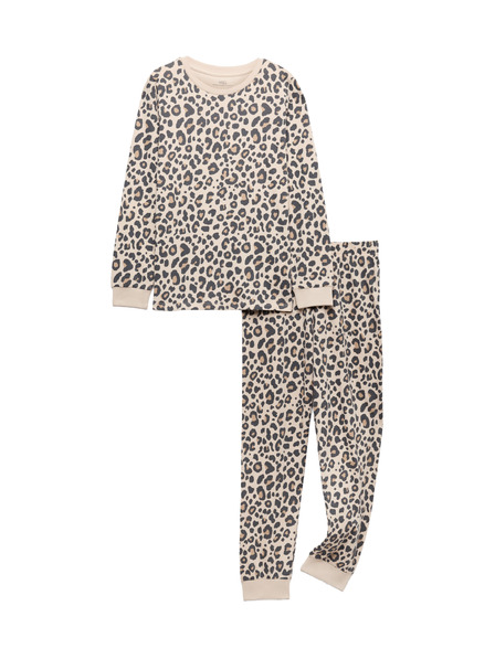 Marks & Spencer Pižama s leopardskim printom od čistog pamuka (12 mjeseci - 16 godina) Marks & Spencer krem