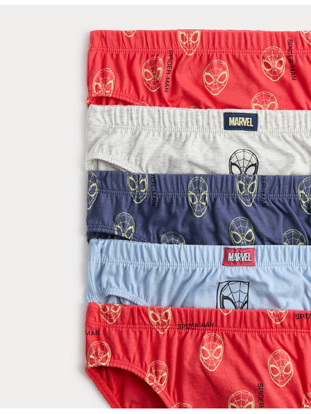 Marks & Spencer Gaćice od čistog pamuka s printom Spider-Man™, komplet 5 kom (18 mjeseci - 8 godina) Marks & Spencer crvena